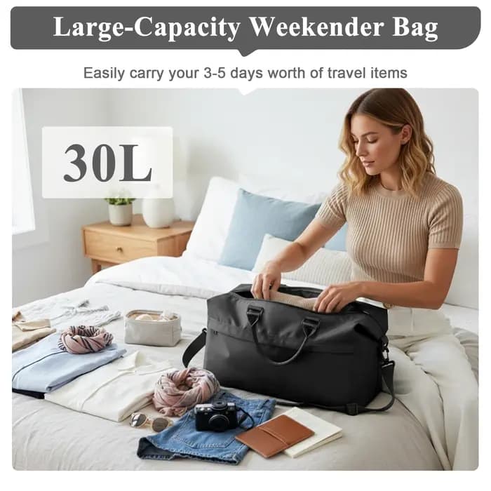 Sac de voyage pliable, grand sac de sport pour femmes et hommes