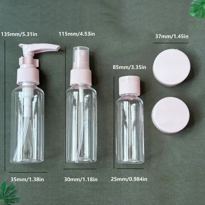 Kit de 7 flacons de voyage pour produits de toilette