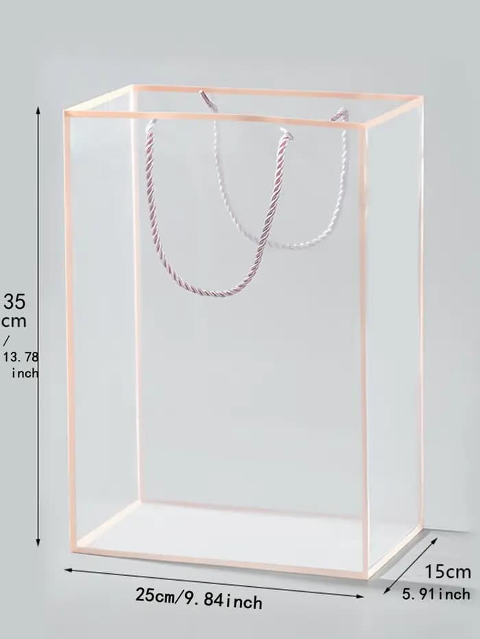 Sac fourre-tout à bordure noire blanche et rose, sacs à provisions cadeaux à fenêtre transparente, s