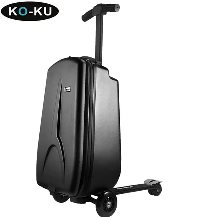 Valise trottinette pliable KO-KU pour enfants de 4 à 15 ans, grande capacité, sur roulettes, valise à roulettes de 18 pouces