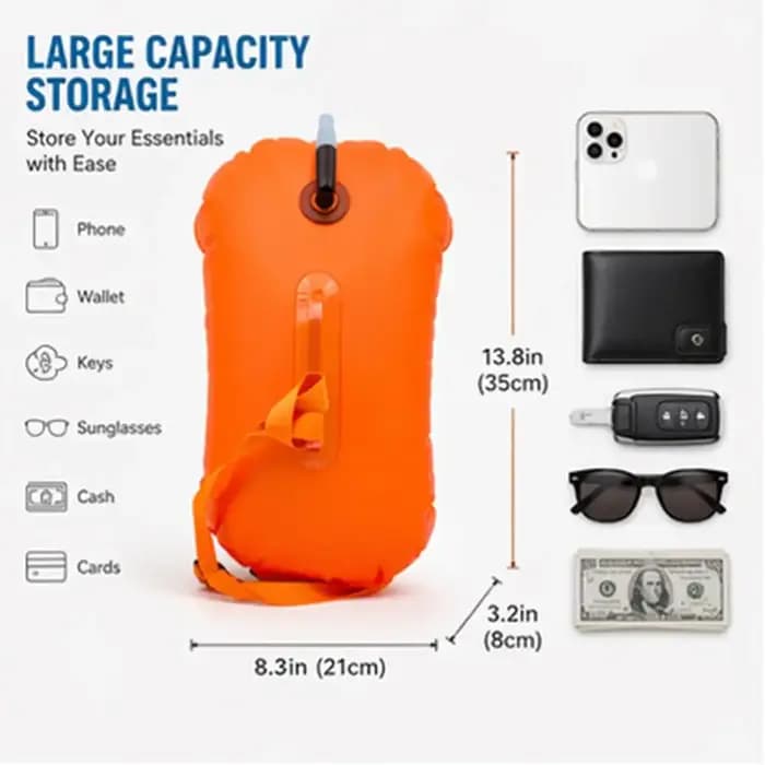 Sac gonflable de sauvetage avec sac de rangement étanche pour sports nautiques