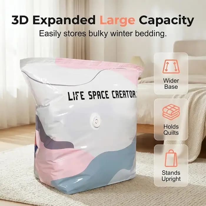 Sacs de rangement sous vide Cube sans pompe 70×50×30cm