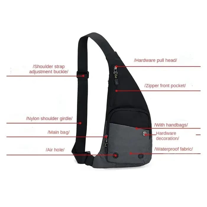 Men‘s New Trendy Casual Shoulder Bag Leisure Travel Sports Outdoor Pack Messenger Crossbody Sling Chest Bag