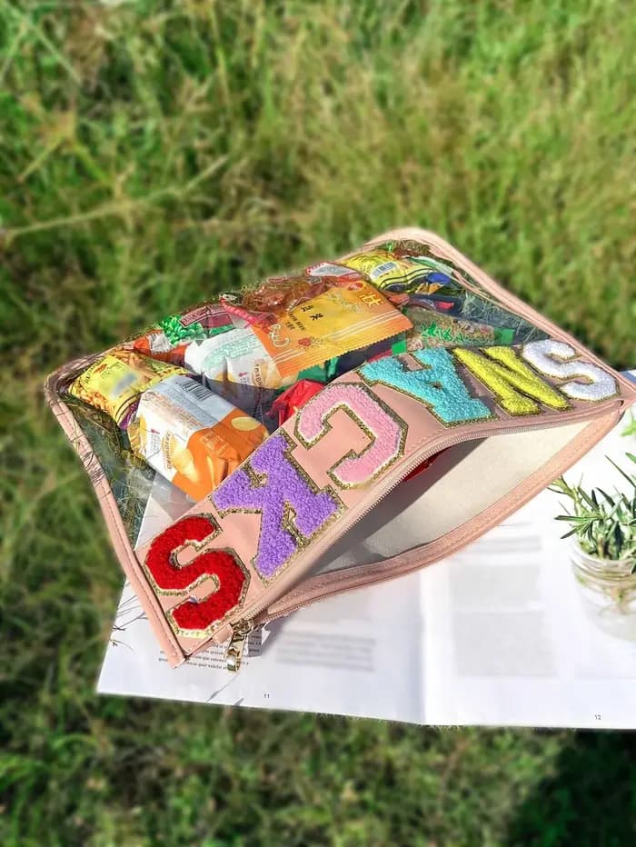 Sac en Pvc avec lettres patchées