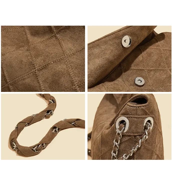 LAORENTOU tissu femmes sangle sac à bandoulière avancé rétro aisselles grande capacité mode matelassé sac à main