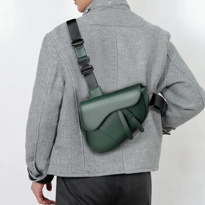 Sacs à bandoulière en cuir PU de couleur unie pour hommes