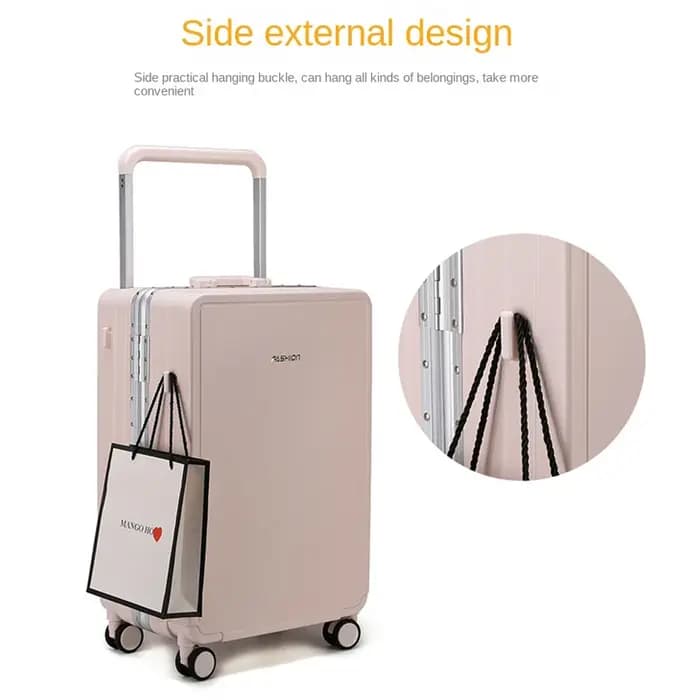 Valise de voyage cadre en aluminium large chariot bagages femme grande capacité muet roue universelle mot de passe boîte bagage à main