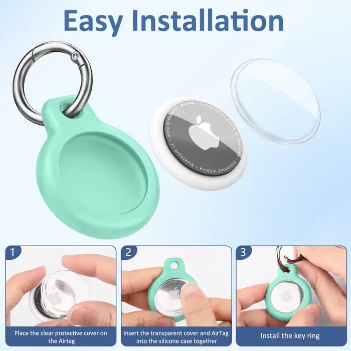 Housse en TPU pour support Apple Air Tag avec porte-clés