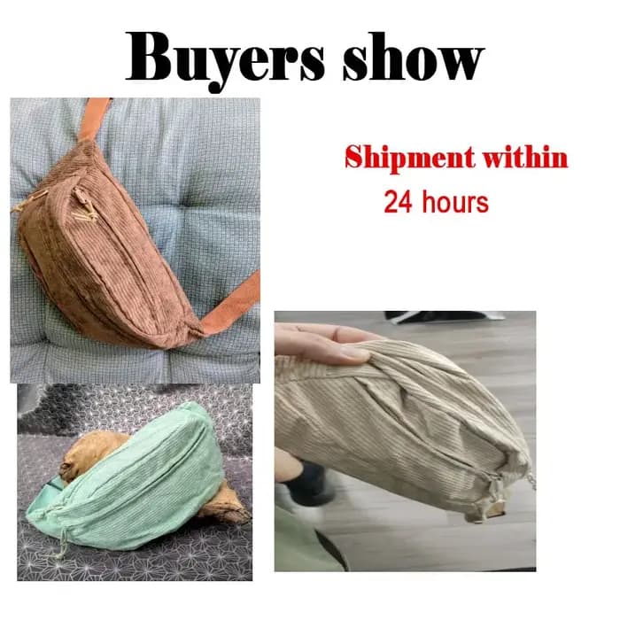 Femmes taille sac velours côtelé étudiant épaule sac à main bandoulière poitrine