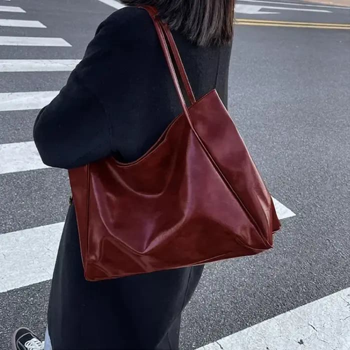 Sac fourre-tout en cuir PU souple pour femme