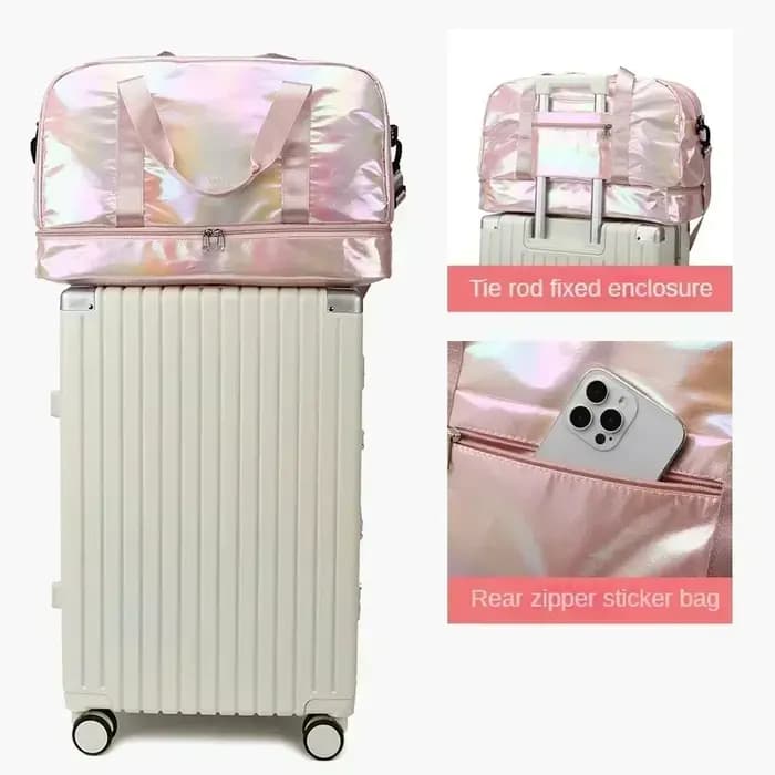 Sac de sport et de voyage pour femme grande capacité avec séparation sec/humide