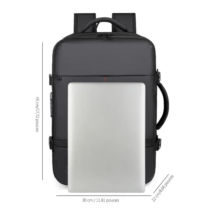 Sac à dos pour homme avec compression sous vide extensible