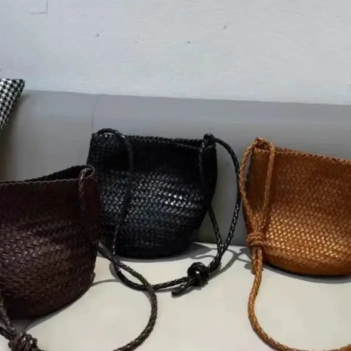 Sac à bandoulière coréen tissé à la main pour femme