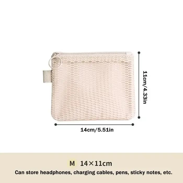 Sacs de rangement pour maquillage de voyage, porte-monnaie en maille, mini sac portable simple, sac