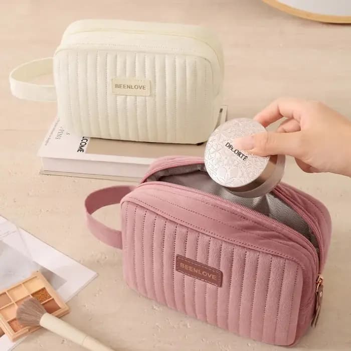 Sac de rangement pour maquillage en velours pour la saison froide