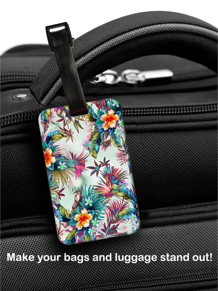Étiquette de bagage à motifs floraux élégants pour femme