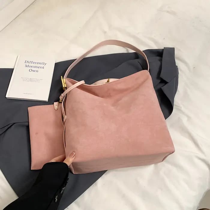 2 ensembles sac à bandoulière seau pour femmes haute capacité Vintage gommage en cuir sac de messager café marron