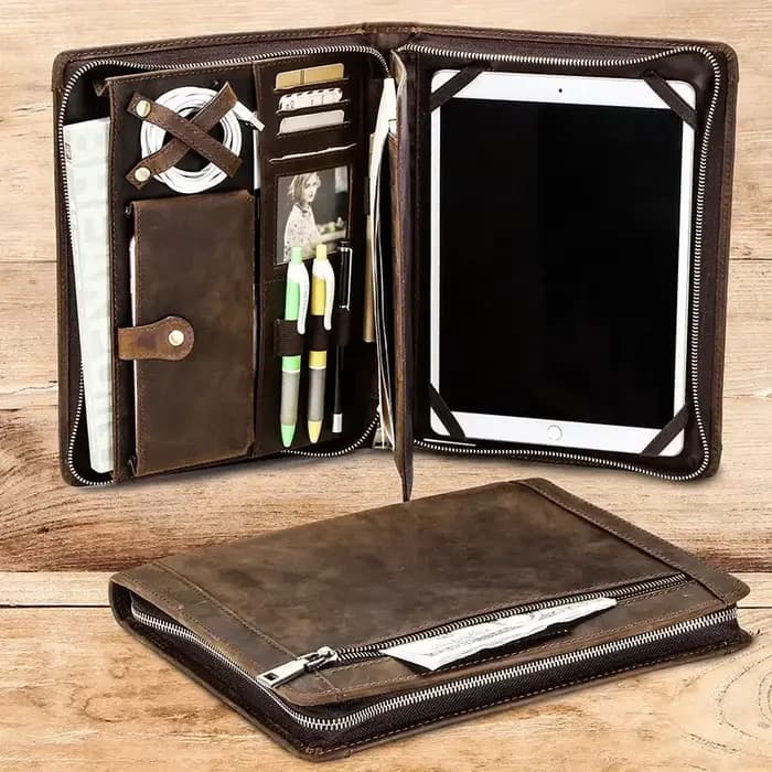 Sac de rangement en cuir pour tablette Apple iPad