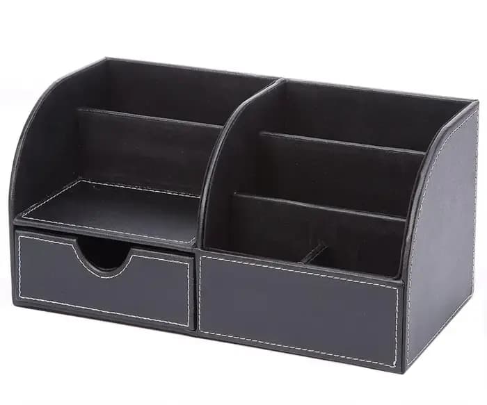 Organisateur de bureau en cuir multifonction, fournitures de bureau à domicile, boîte de rangement à