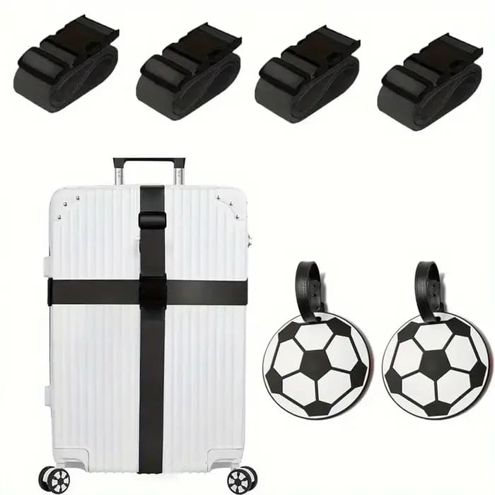Paquet de 6 sangles de bagages ensemble d'étiquettes