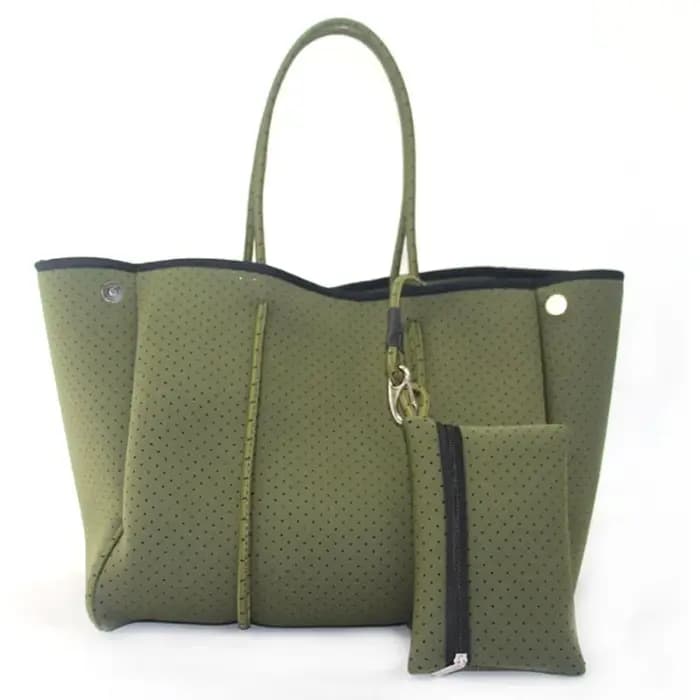 Sac à bandoulière de voyage en néoprène perforé pour femme avec petite pochette