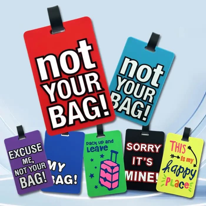 Étiquette de bagage en PVC pour sac de voyage