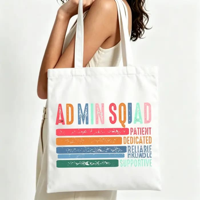 Sac fourre-tout en toile pour femme avec imprimé typographique et motif rétro