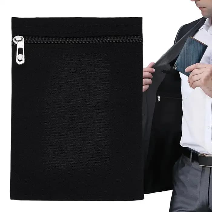 Pochette antivol à coudre avec fermeture éclair