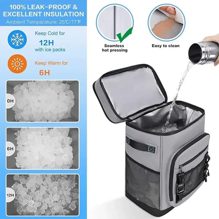 Sac à dos isotherme 30L avec intérieur isolé pour le camping