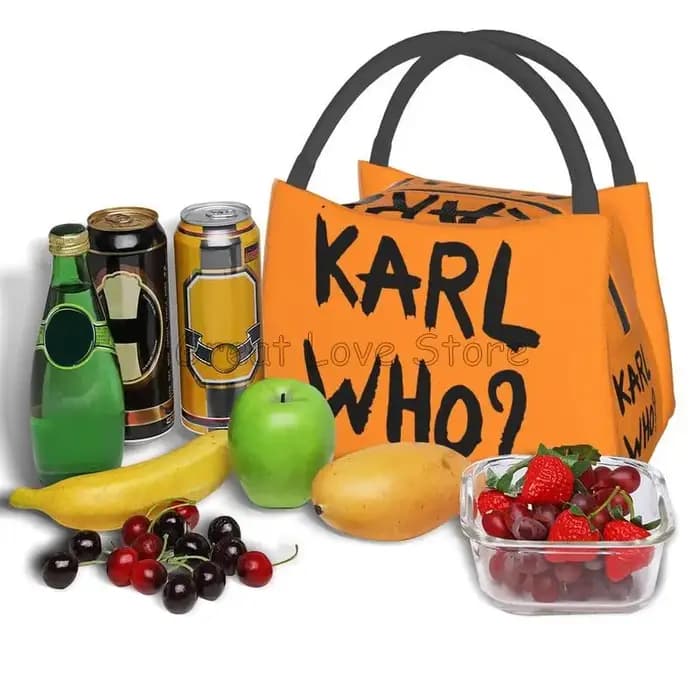 Karl Who Slogan Sac à déjeuner thermique unisexe réutilisable étanche refroidisseur isolé boîte