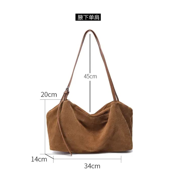 Sacs à main en cuir véritable Nuede naturel pour femmes