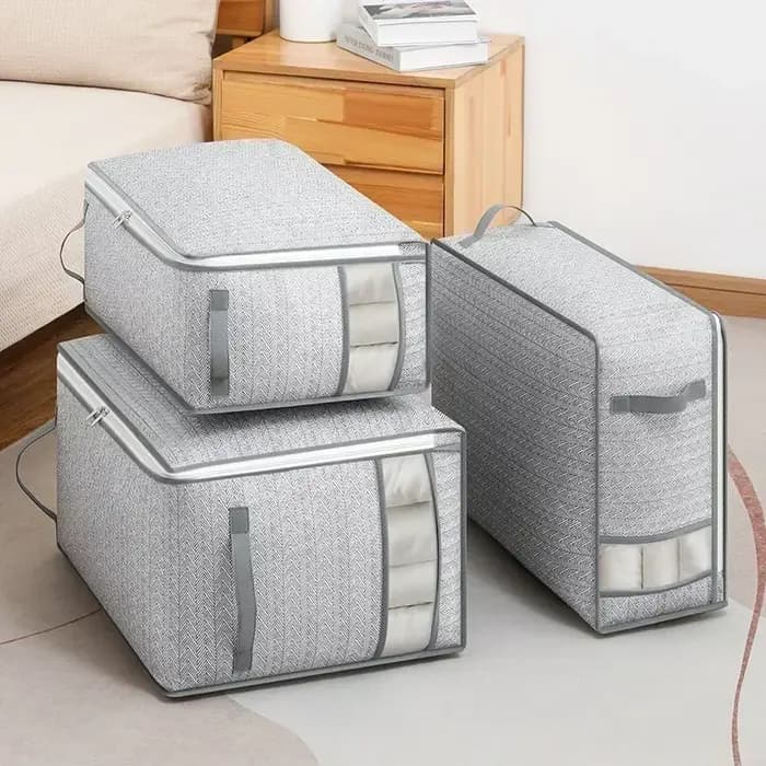Sac de rangement de vêtements pliable courtepointes visuels organiser des cas avec poignée couverture d’oreiller