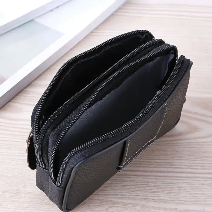 Mini sac de taille multifonction en cuir PU pour hommes