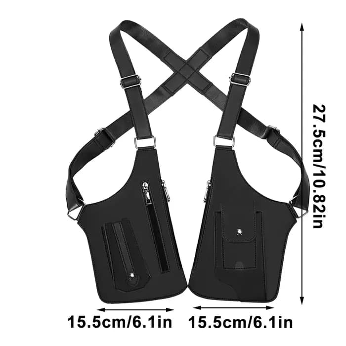 Sac de poitrine en cuir PU avec sangle réglable
