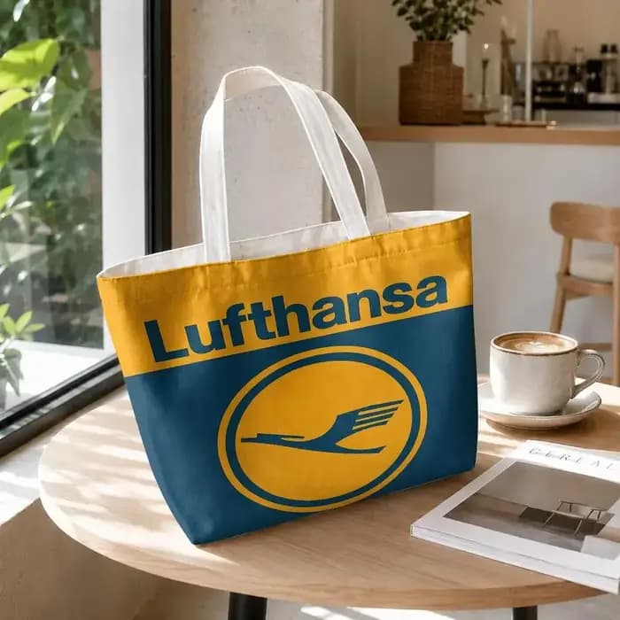 Sacs de rangement L-Lufthansa German Airlines, ensemble de 2 sacs fourre-tout en toile avec fermeture éclair, sacs à main, trousse de maquillage, sac de voyage