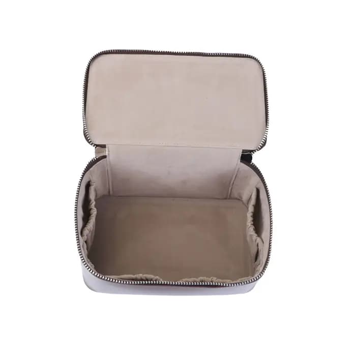 Sac à cosmétiques à main en cuir lisse de grande capacité avec nom personnalisé gratuit