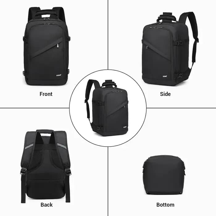 Sac de cabine KONO 40x20x25cm GRS, sac à dos de 20L pour bagage à main Ryanair sous le siège, en pol
