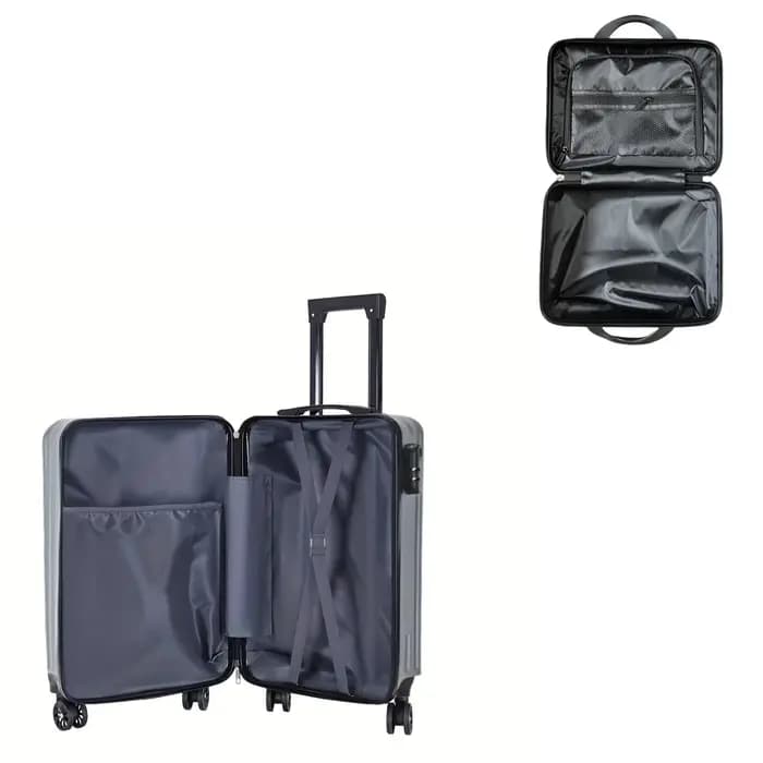 2 pièces, boîtier de chariot de 20 pouces et combinaison de valise de 14 pouces, roue universelle, chariot télescopique, grande capacité, rangement en couches, valise, valise d'embarquement, valise de