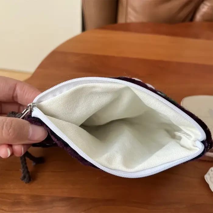 Mini trousse à cosmétiques rétro à carreaux et rayures