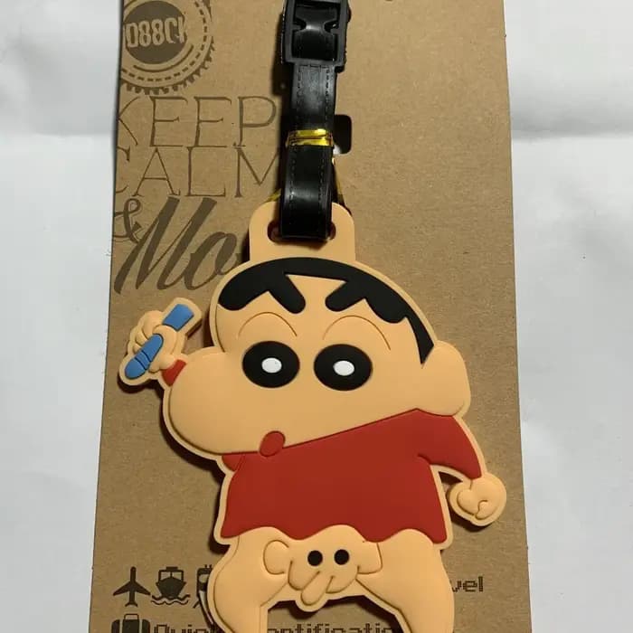 Étiquettes de bagage Anime Crayon Shin-chan, porte-adresses et noms pour valises, étiquettes de baga