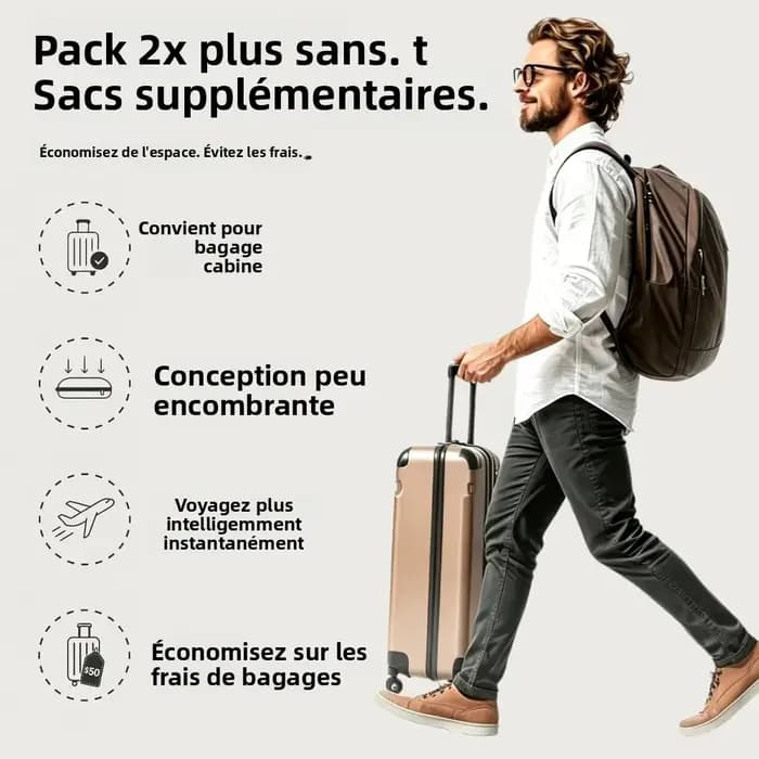 Sacs sous vide, accessoires de voyage, organiseurs de compression, cubes de rangement, sac de voyage étanche pour vêtements et bagages