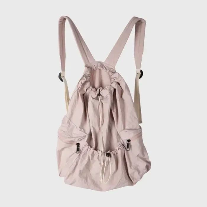 Mode froncé cordon sacs à dos pour femmes décontracté en Nylon dame Sac à dos léger étudiants Sac gr
