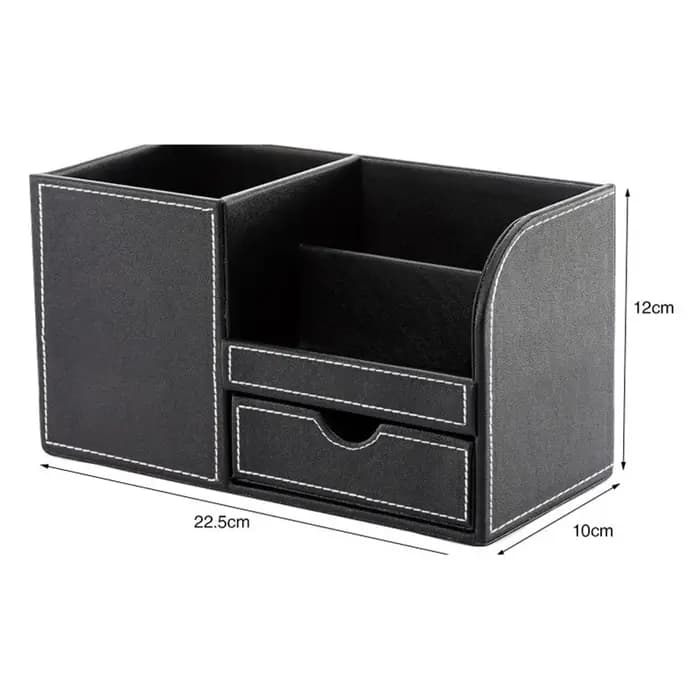 Porte-stylo de bureau en cuir PU, porte-papeterie, organisateur de cosmétiques pour bureau, accessoires de rangement scolaires