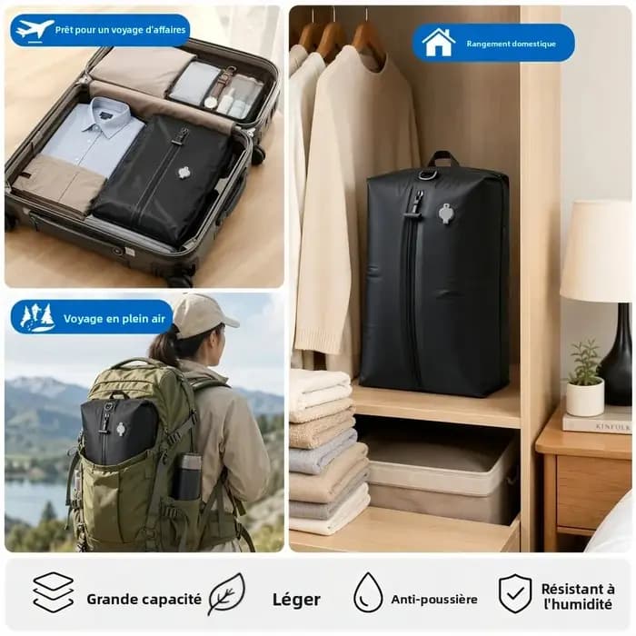 Sac de rangement sous vide pour bagages de voyage, économise 50 % d'espace, léger, réutilisable, sacs de compression pour vêtements d'extérieur, pour valises