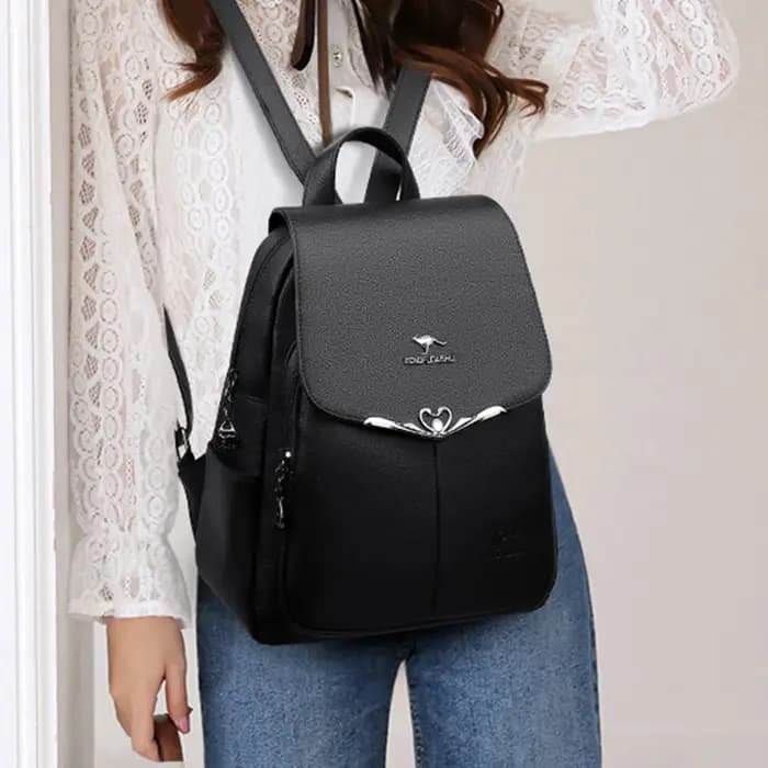 Sac à dos en cuir PU pour femme, grande capacité, sac à dos de voyage pour femme, sac à dos pour ordinateur portable pour femme, sacs d'école, créateur de luxe, mode
