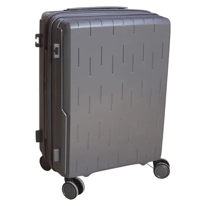 Bagage à main en polypropylène antichoc – Valise rotative extensible avec roues silencieuses et fermeture éclair