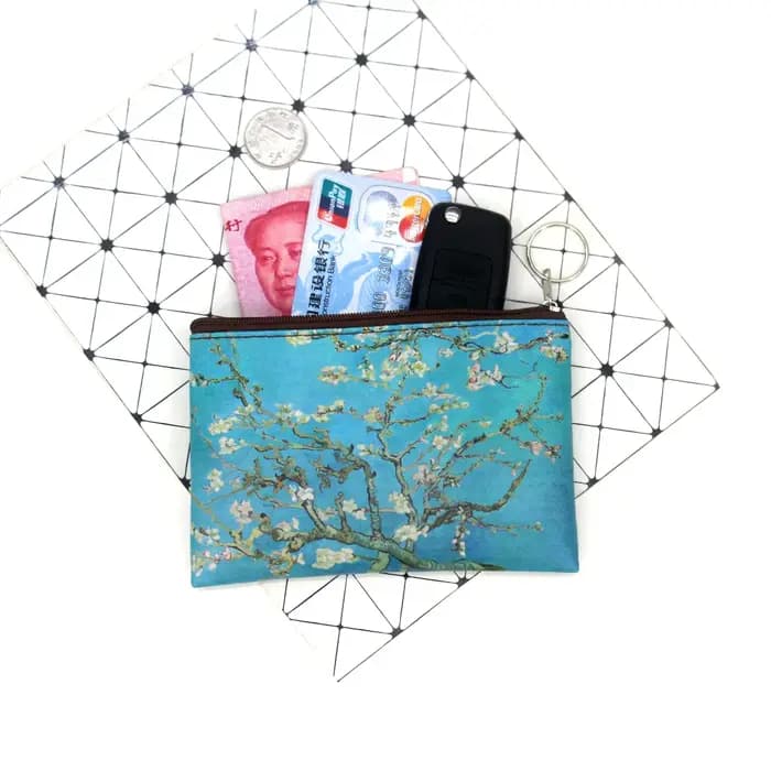 Sac à cosmétiques en toile de peinture à l'huile vintage