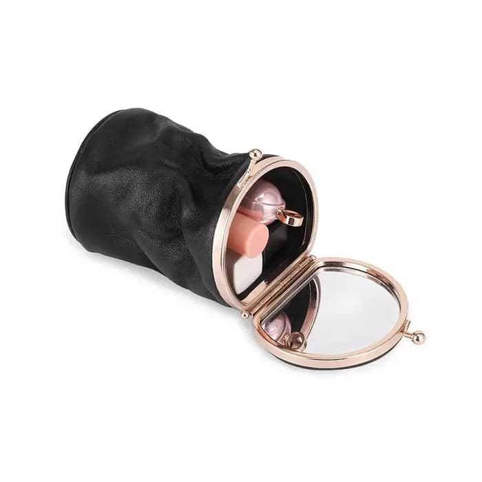 Mini sac à cosmétiques en cuir pour femmes
