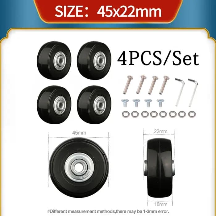 22 pièces/ensemble valise roue Dia40mm/50mm/60mm bagages roues remplacement