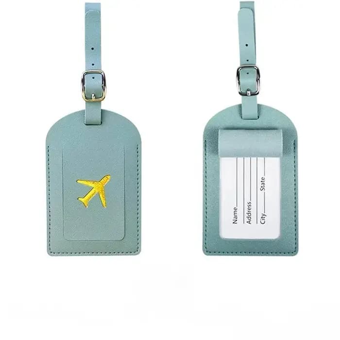 Étiquette de bagage d'affaires en cuir estampillé, étiquette d'adresse de valise, étui d'embarquemen